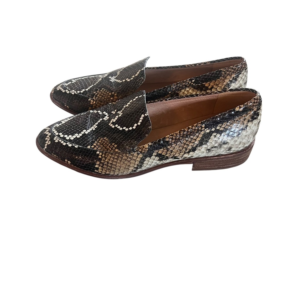 Madewell Frances Loafers Snakeskin Embossed Leather Pointed Toe Flats AA177 8.5 - Picture 9 of 9